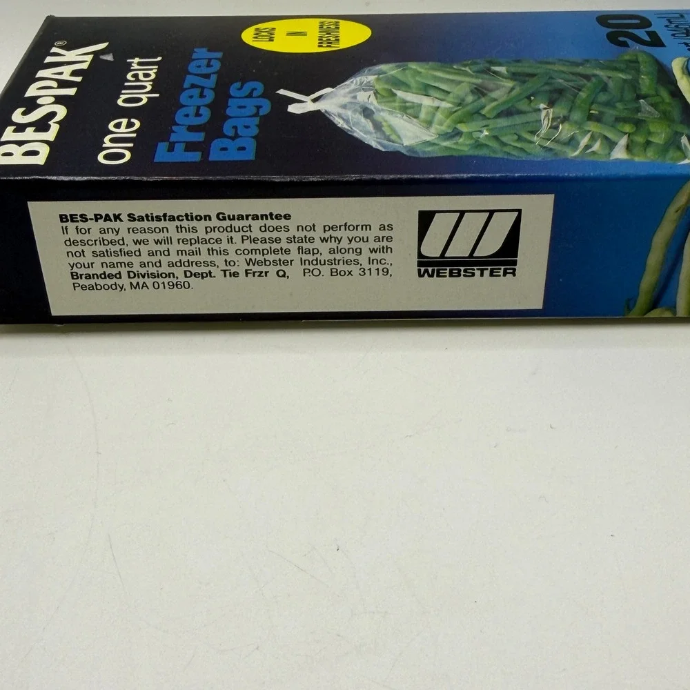 Bes-Pak 1 Quart 6 Boxes Vintage 1984 Freezer Bags with Twist Ties Kitchen